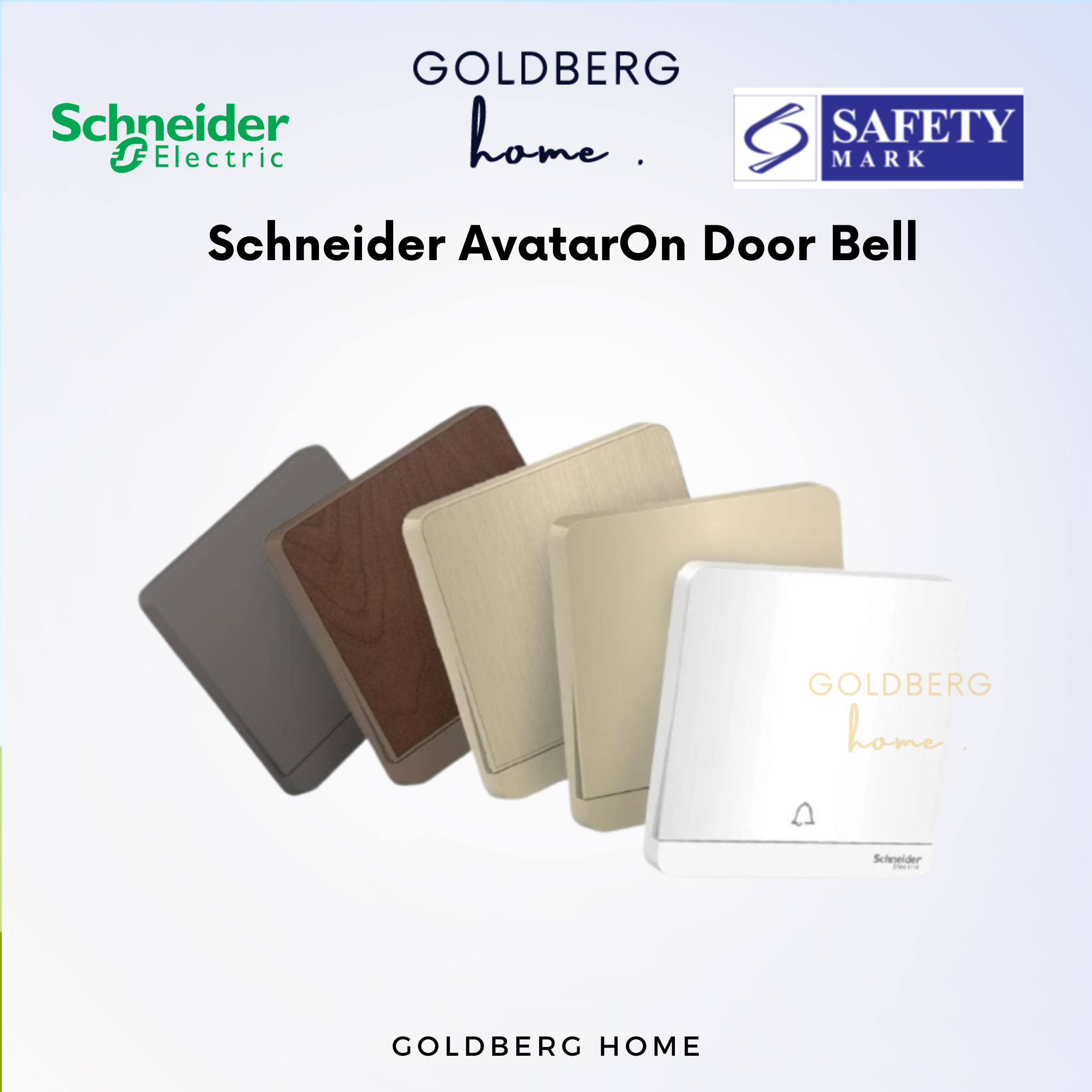 White, Gray Schneider AvatarON doorbell by Goldberg Home. Premium sleek design for Singapore modern homes.