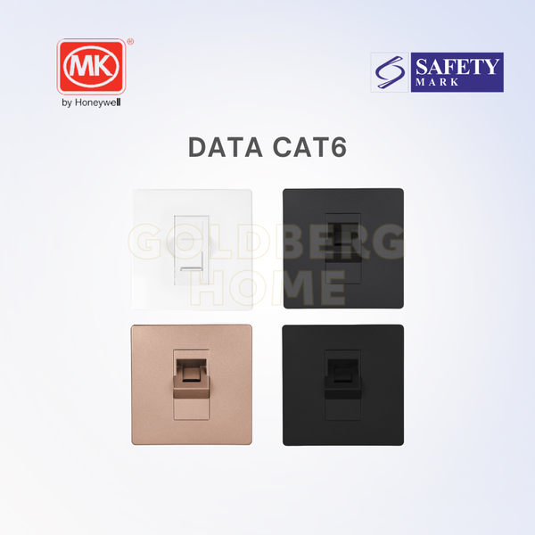 MK Honeywell Aria RJ45 CAT6 Data Socket White Grey Rose Gold Black