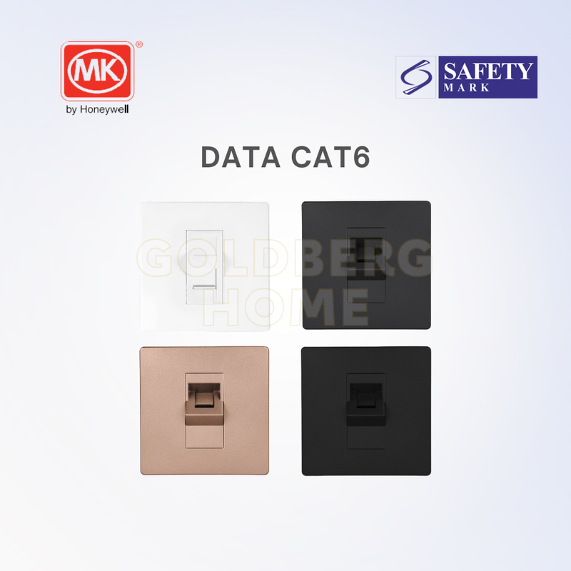 MK Honeywell Aria RJ45 CAT6 Data Socket White Grey Rose Gold Black