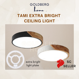 Tami Nordic Extra Bright 36W LED ceiling light by Goldberg Home. Premium wood frame design for Singapore homes.