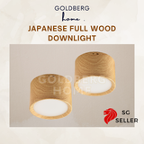 Goldberg Home Japanese Series 5W full wood downlight, natural timber finish for organic Singapore home interiors.