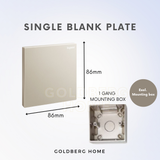 Technical dimensions for Legrand Galion 1G blank plate, fits standard Singapore wall boxes