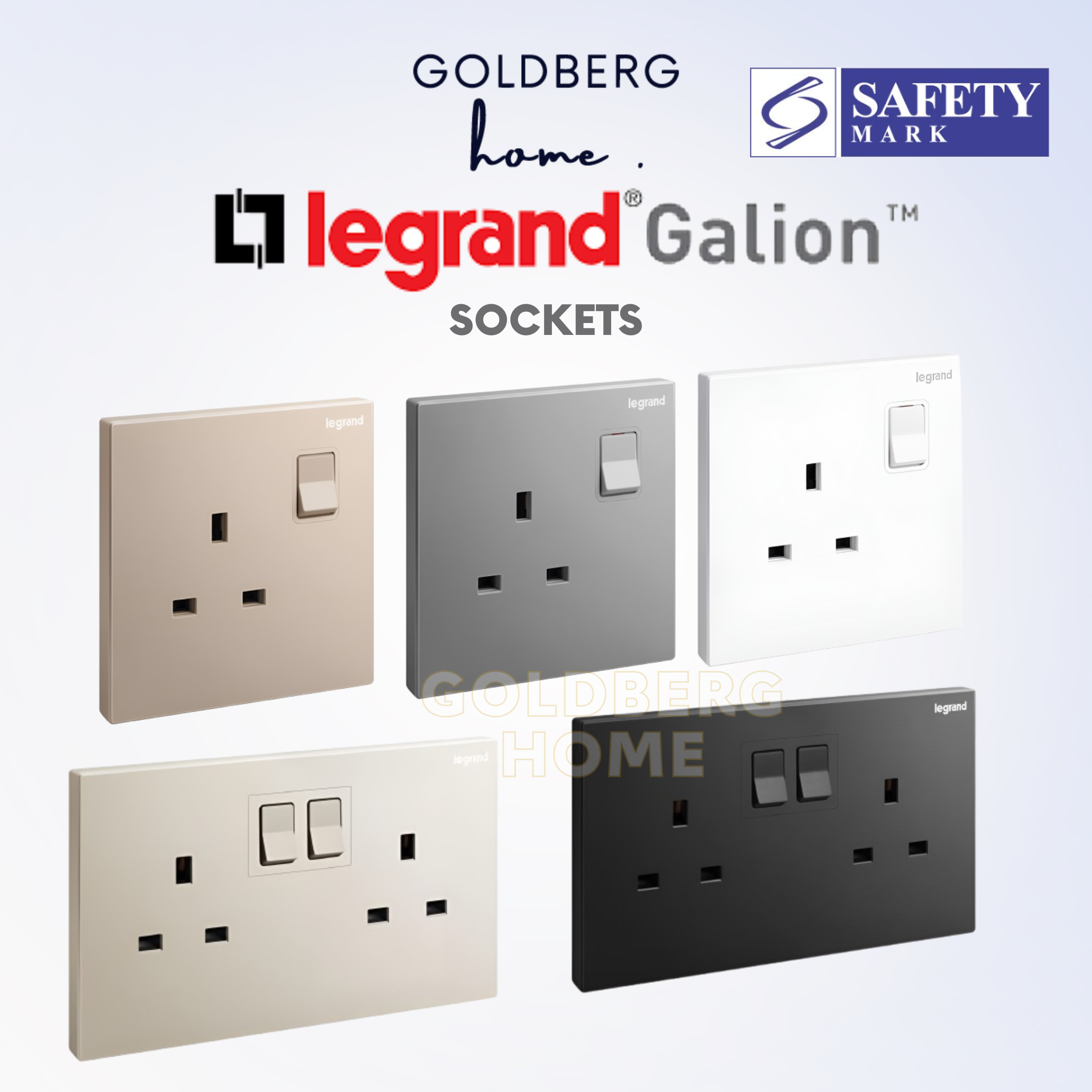 Legrand Galion switch and socket collection in Singapore by Goldberg Home.