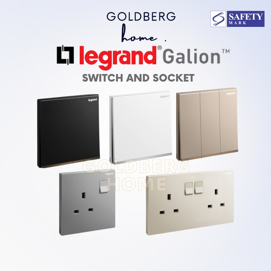 Goldberg Home Legrand Galion switches and sockets collection Safety Mark certified for SG homes.