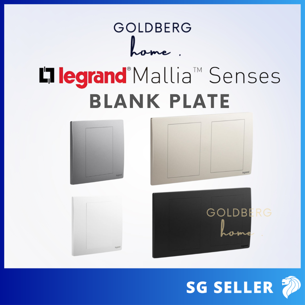 Legrand Mallia Senses Blank Plate by Goldberg Home, sleek curved cover for unused wall points.