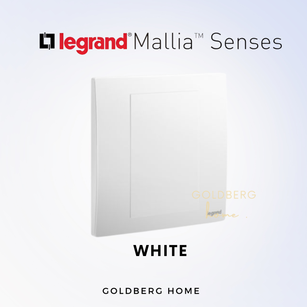 Dimensions for Legrand Mallia Senses blank plate, fits standard Singapore 86mm square wall boxes.