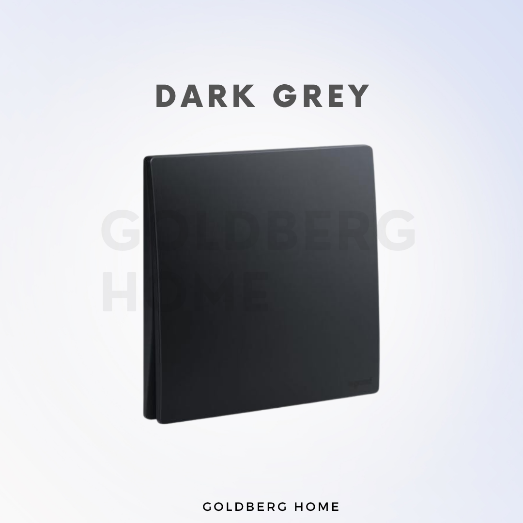 Legrand Mallia Senses switches in Dark Grey by Goldberg Home.