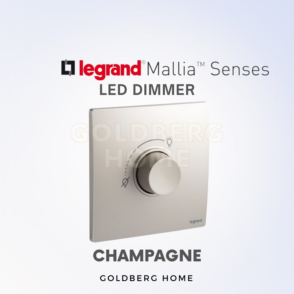 Legrand Mallia Senses LED rotary dimmer champagne gold at Goldberg Home Singapore