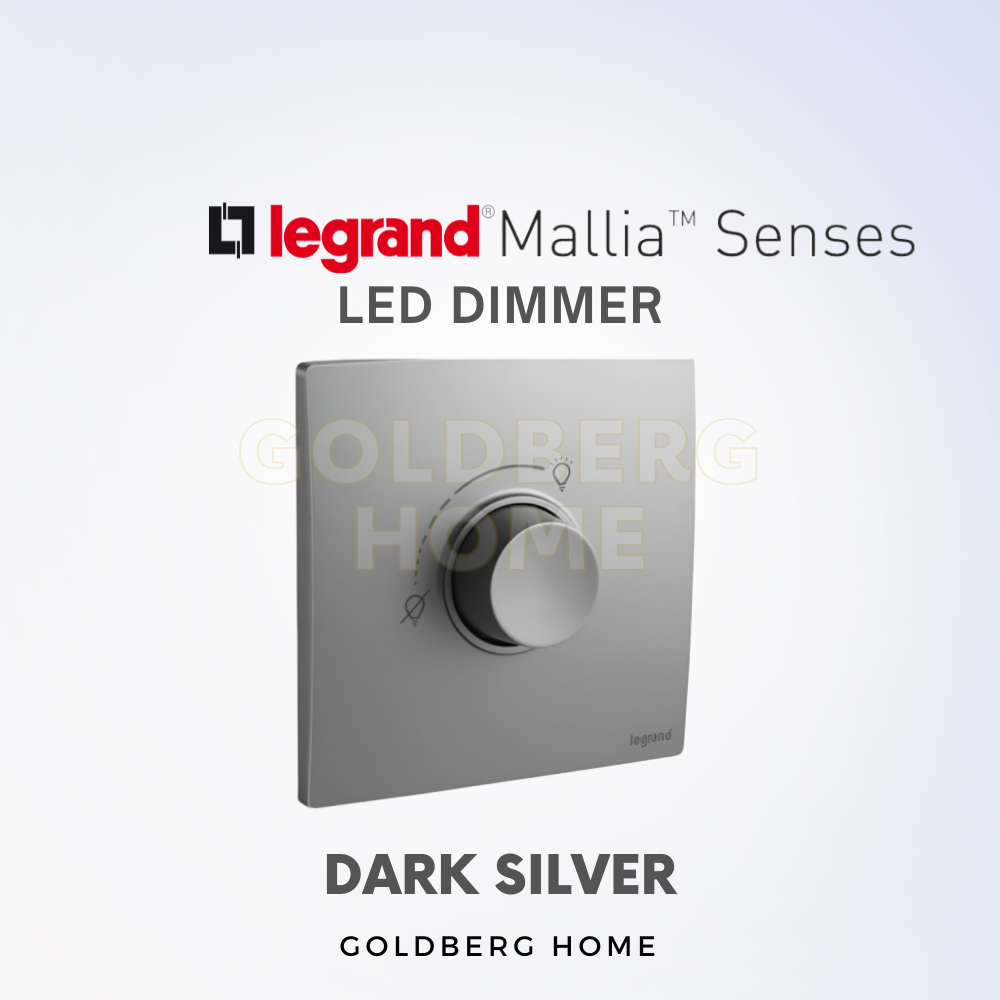 Legrand Mallia Senses LED rotary dimmer dark silver at Goldberg Home Singapore