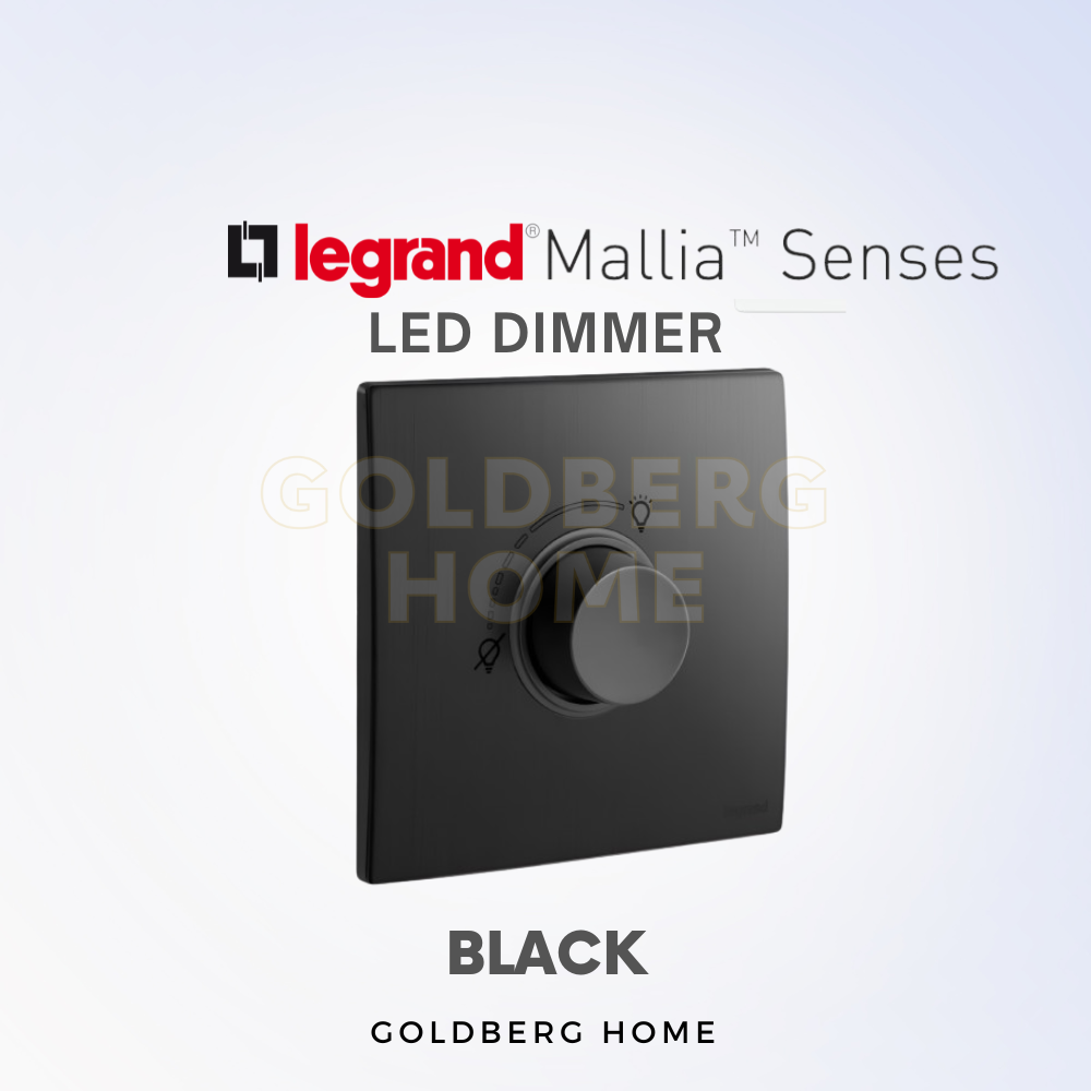 Legrand Mallia Senses LED rotary dimmer matte black at Goldberg Home Singapore