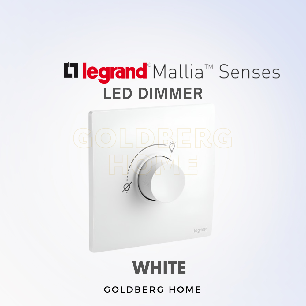 Legrand Mallia Senses LED rotary dimmer white color at Goldberg Home Singapore
