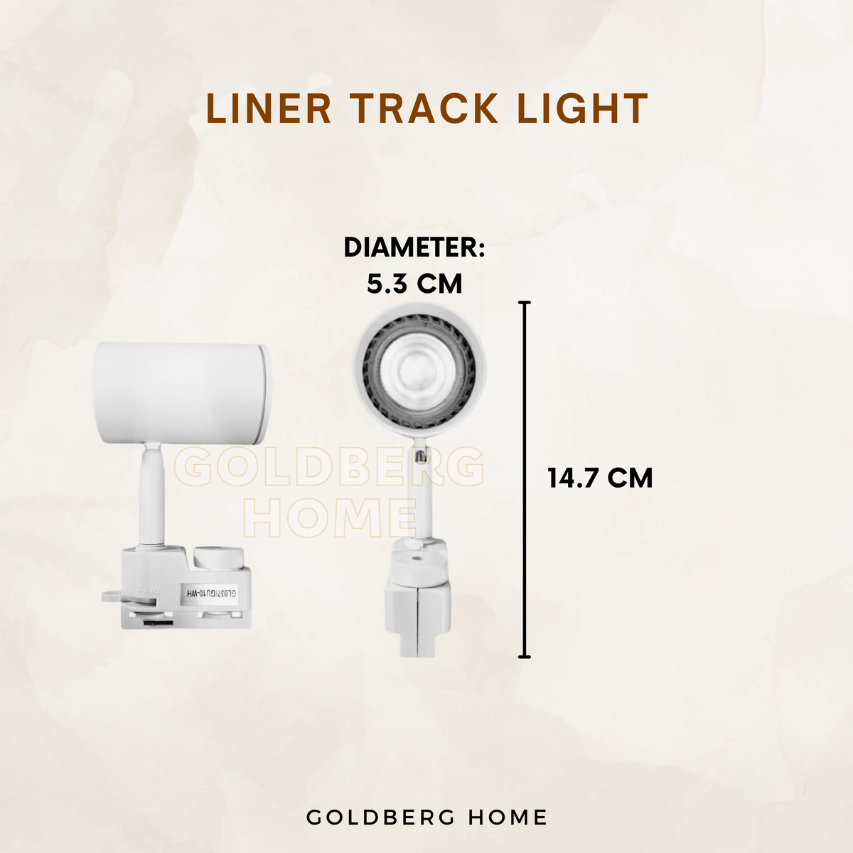 Goldberg Home 1M and 1.5M linear track light rail dimension specs for Singapore standard ceiling fit.