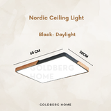 Black Mariko Nordic 34W Daylight LED. Modern Goldberg Home rectangle light for Singapore home offices.