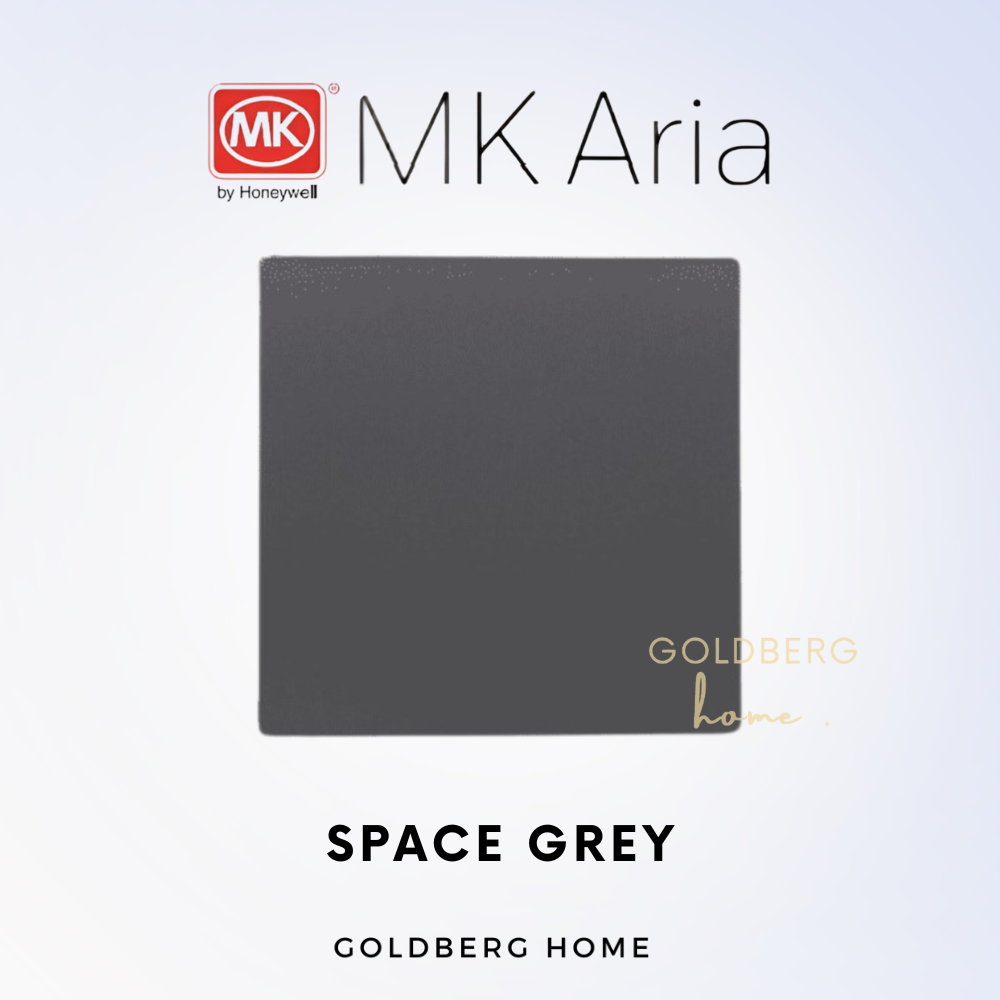 MK Honeywell Aria blank wall plate in space grey finish for modern SG homes, from Goldberg Home.