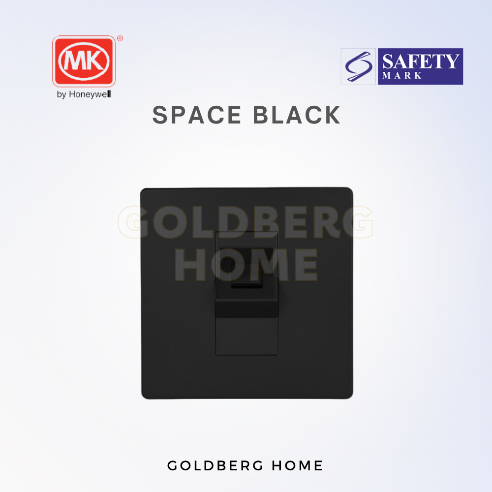 MK Honeywell Aria RJ45 Cat6 ethernet data socket in space black finish, by Goldberg Home SG.