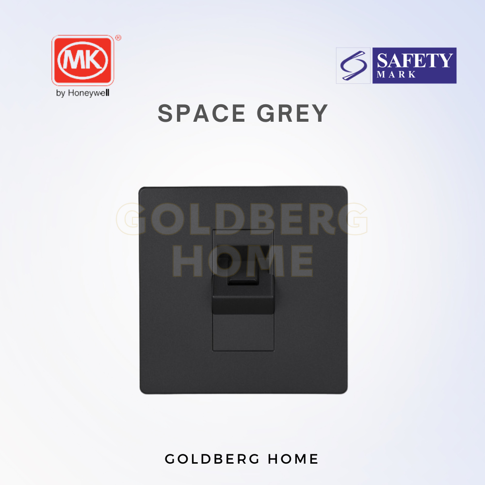 MK Honeywell Aria RJ45 Cat6 ethernet data socket in space grey for SG homes, from Goldberg Home.