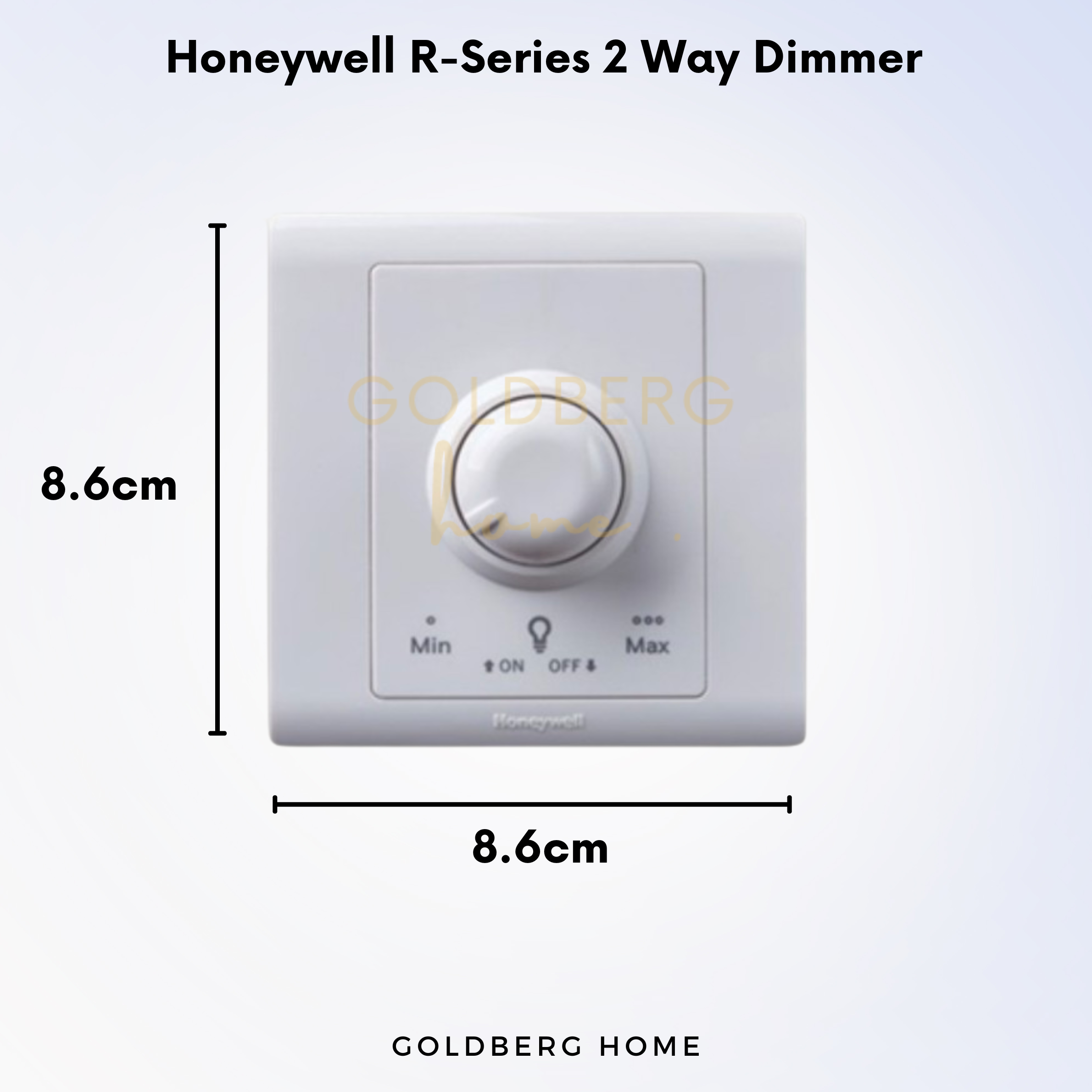 Dimensions and technical specifications for MK Aria white switch by Goldberg Home