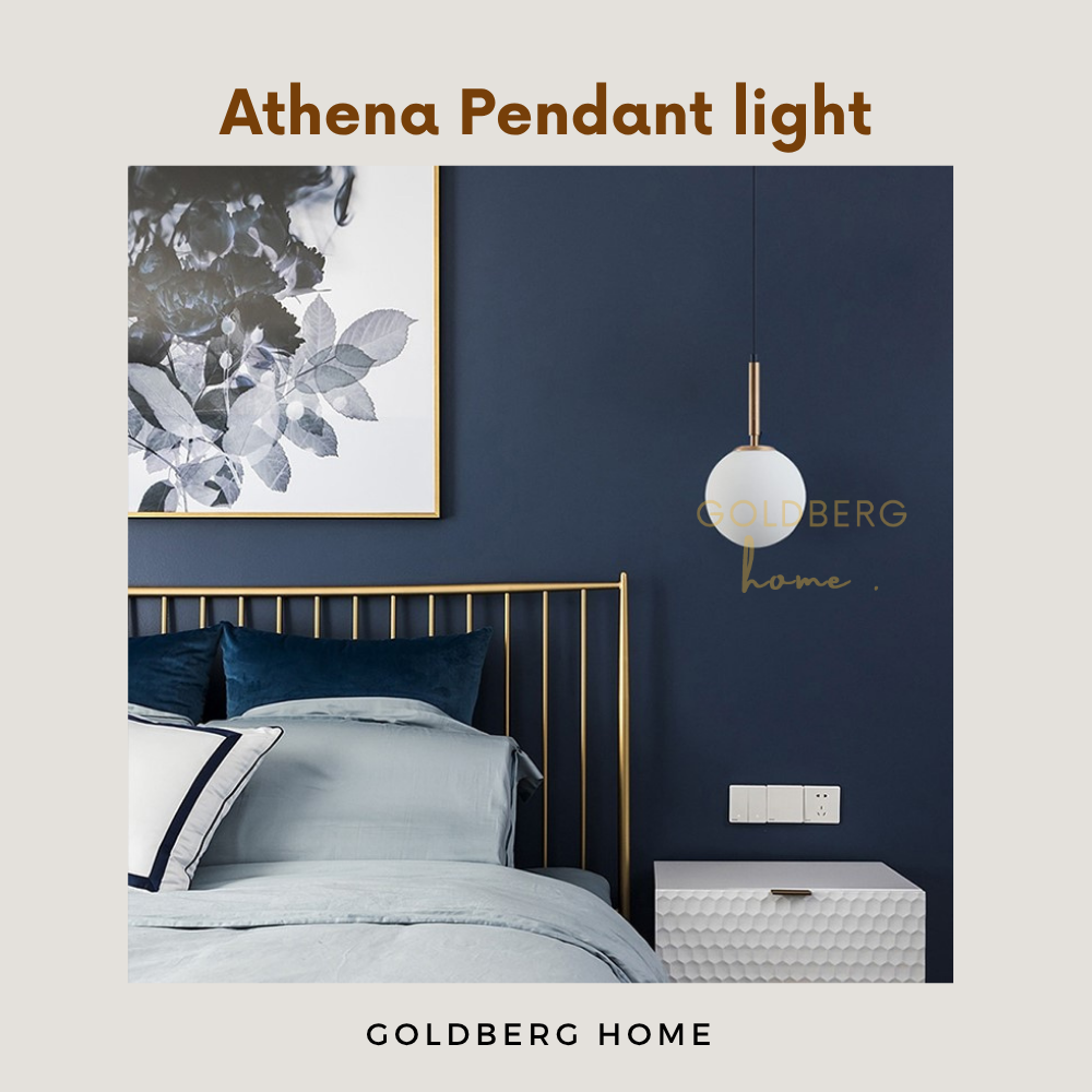 Bolia series white frosted pendant light in a minimalist Singapore bedroom, creating a cozy boutique hotel vibe.