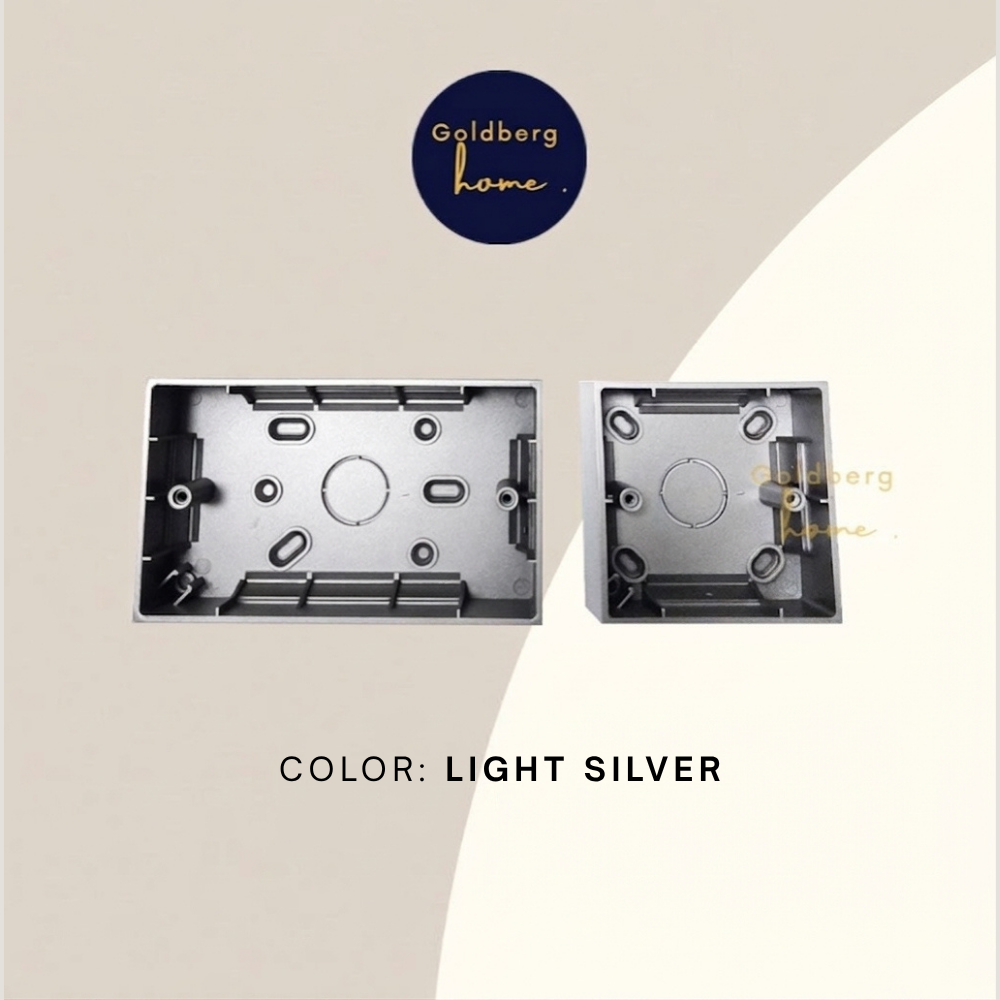 Light silver mounting box compatible with Legrand Galion, Mallia Senses and Schneider AvataronC at Goldberg Home SG.