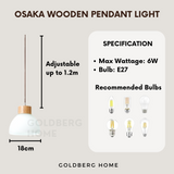 Osaka Wooden Pendant Light 120CM