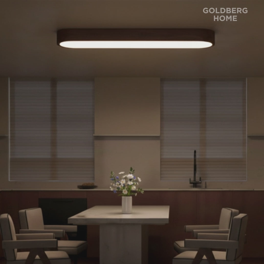 Close-up demo of Masako linear light wood grain and 3-tone switching. Goldberg Home Singapore lighting.