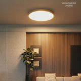 Demo of Edinburgh Premium Gold LED light switching between 3-tone colors in a luxury Singapore condo living room.