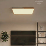 Demo of Mariko Nordic rectangle light 3-tone switching. Goldberg Home premium wood frame LED for Singapore homes.