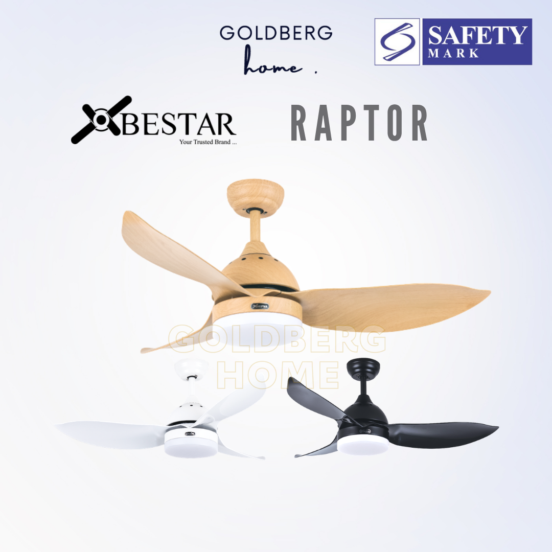 Bestar Raptor Ceiling Fan with 24W LED Light 33" 38" 48"