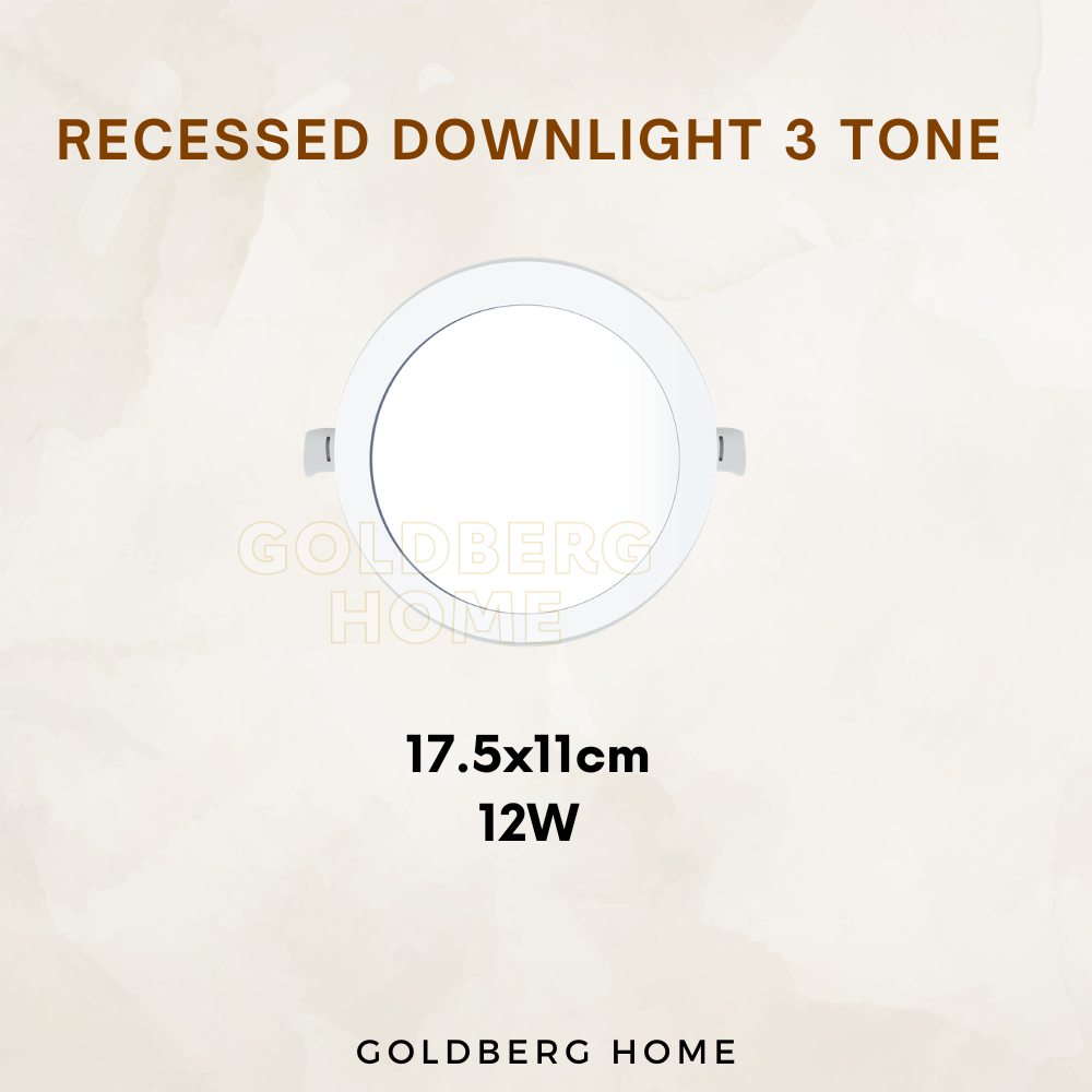Goldberg Home recessed downlight 3Tone options in 12W round variants.