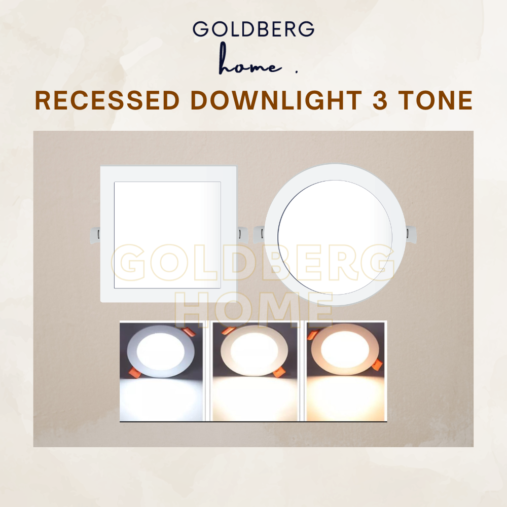 Goldberg Home Recessed Downlight 3Tone LED ceiling fixture for Singapore home lighting.