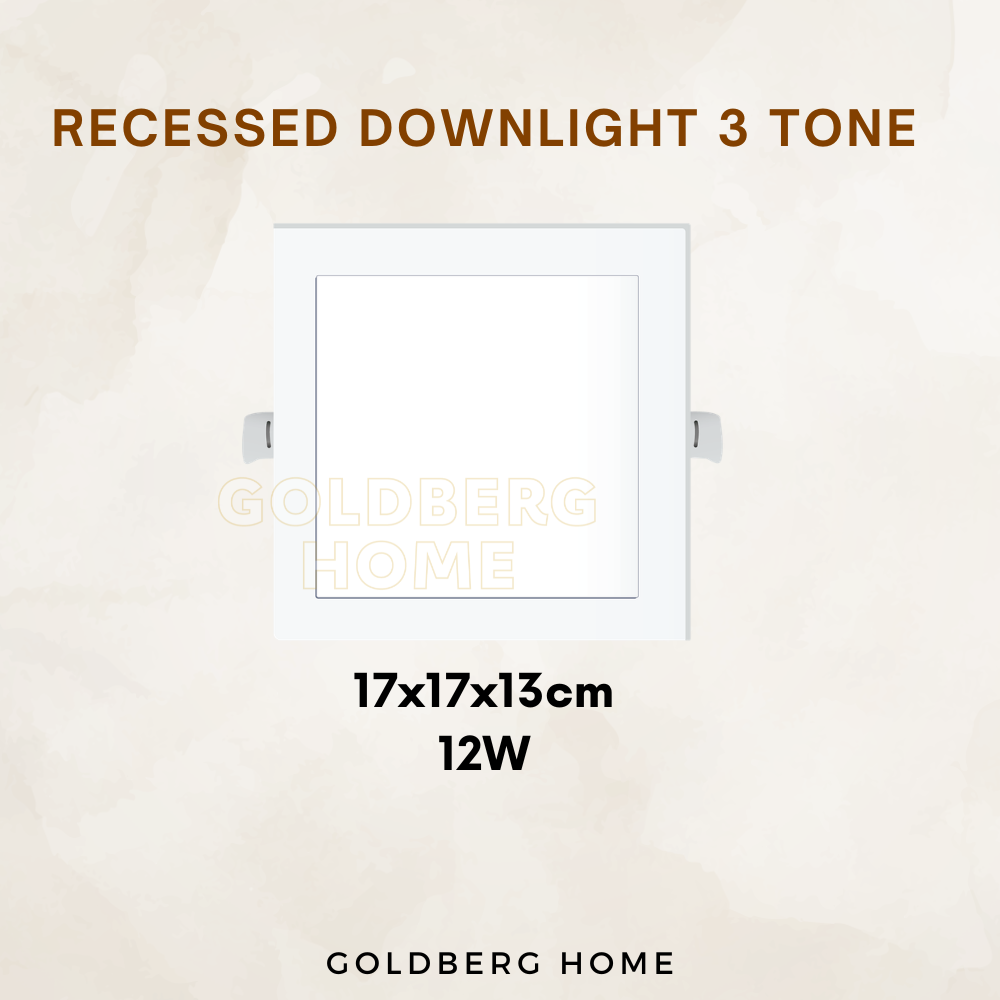 Goldberg Home recessed downlight 3Tone options in 12W square