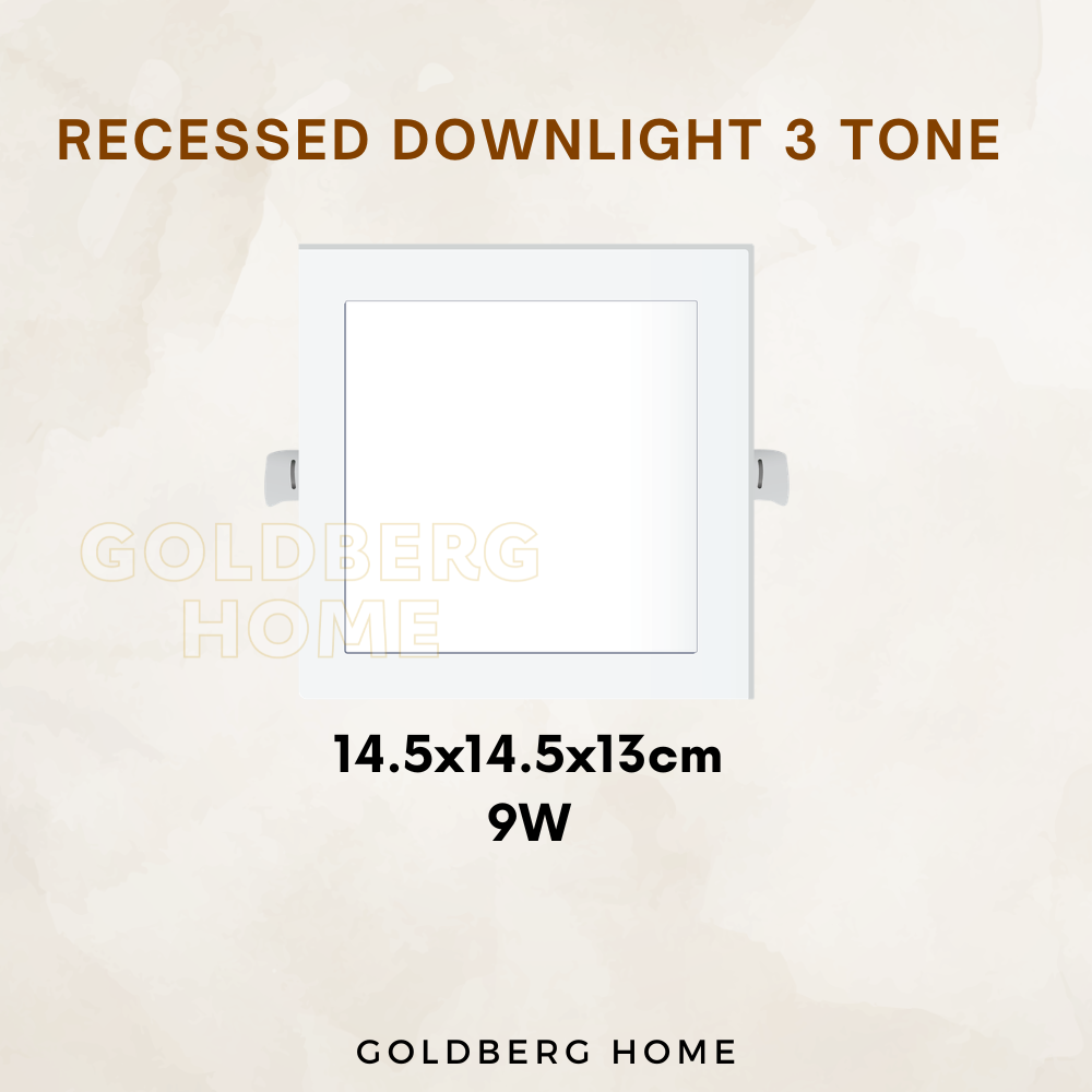 Goldberg Home recessed downlight 3Tone options in 9W square