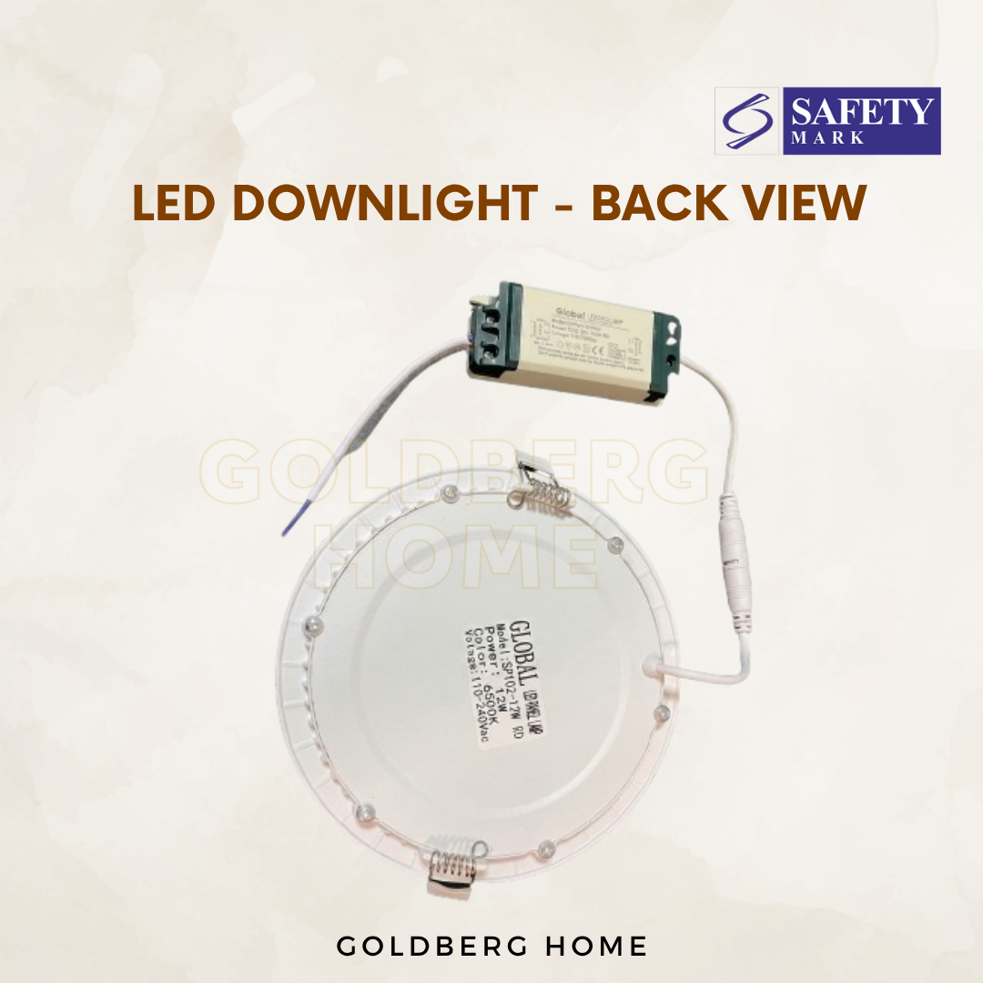 Back structural view of rotatable recessed downlight casing showing secure mounting spring clips.