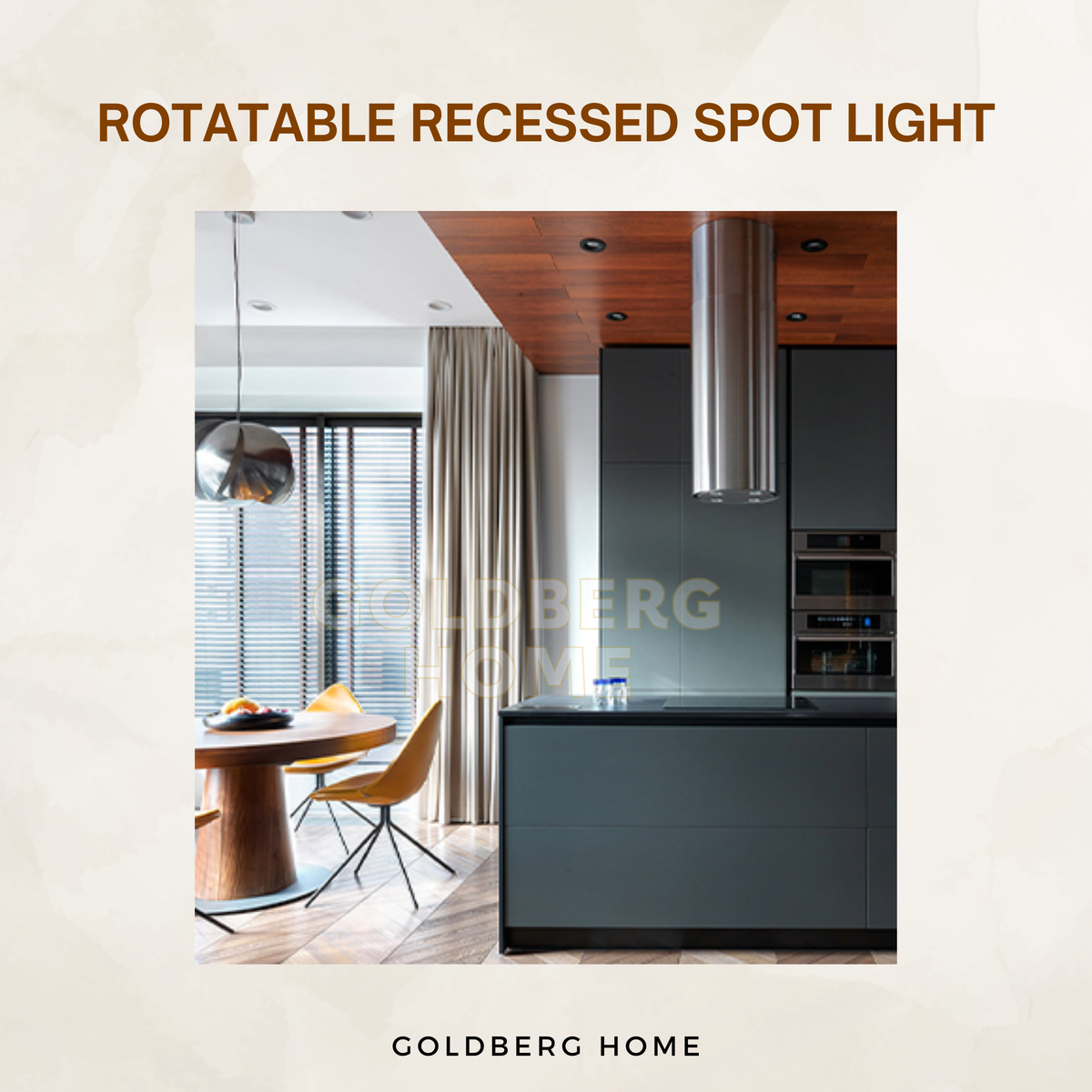Goldberg Home rotatable recessed spot light ceiling lighting in modern Singapore BTO condo living area.