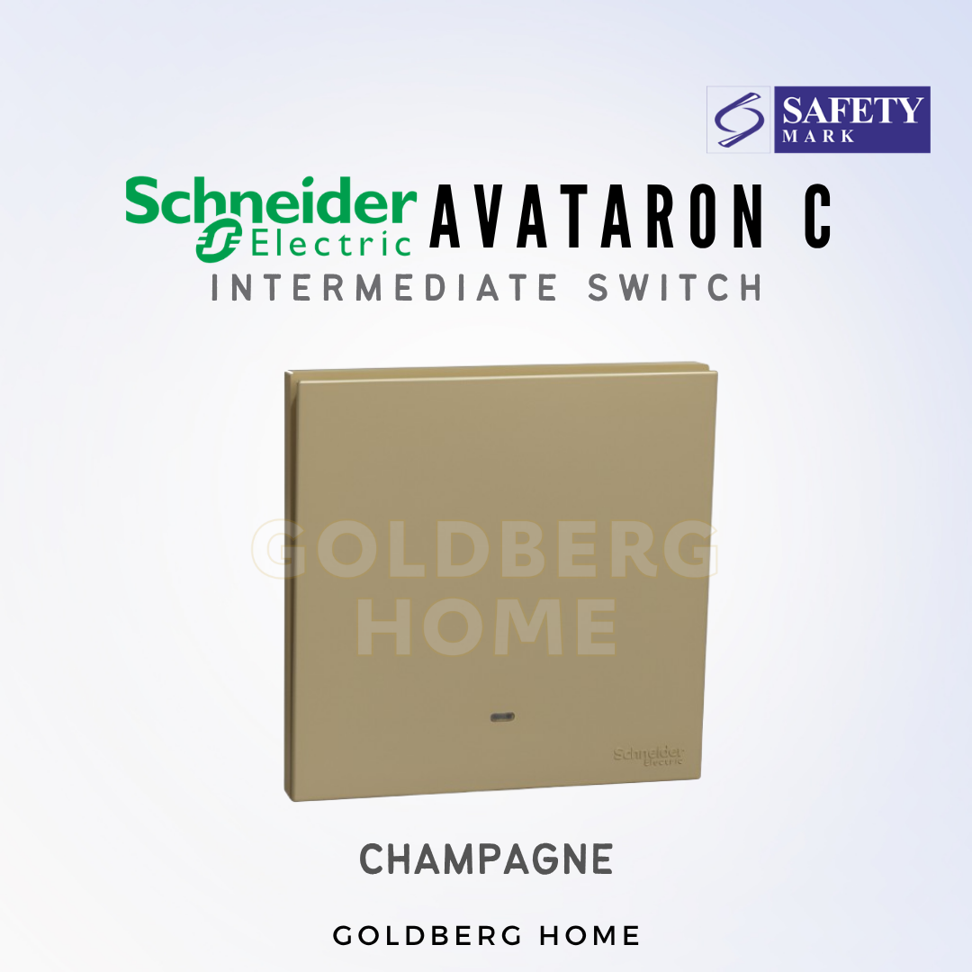 Luxury wine gold Schneider AvatarON C 1 gang intermediate switch by Goldberg Home SG
