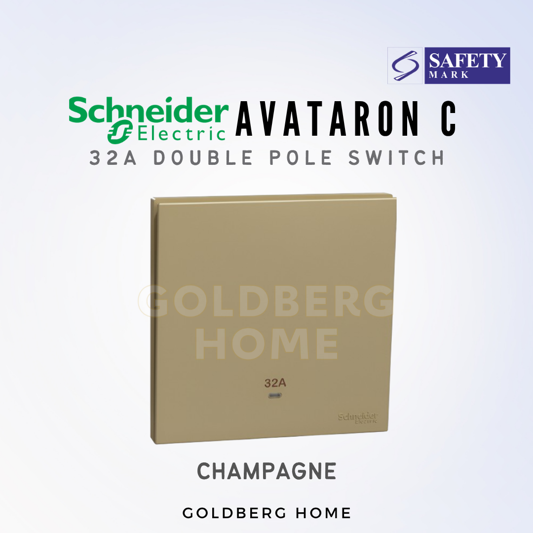 Premium wine gold Schneider AvatarON C 32A switch with LED indicator by Goldberg Home