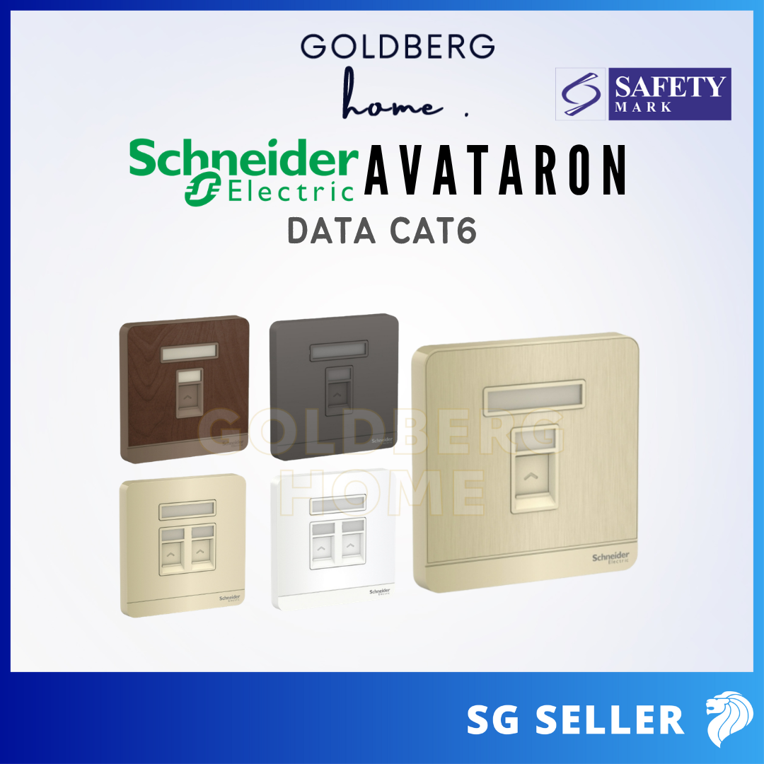 Schneider AvatarON Cat6 RJ45 data socket for high-speed home networking by Goldberg Home.