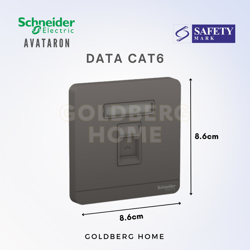 [SG Seller] Schneider AvatarON RJ45 Cat6 Data Socket White Dark Grey D