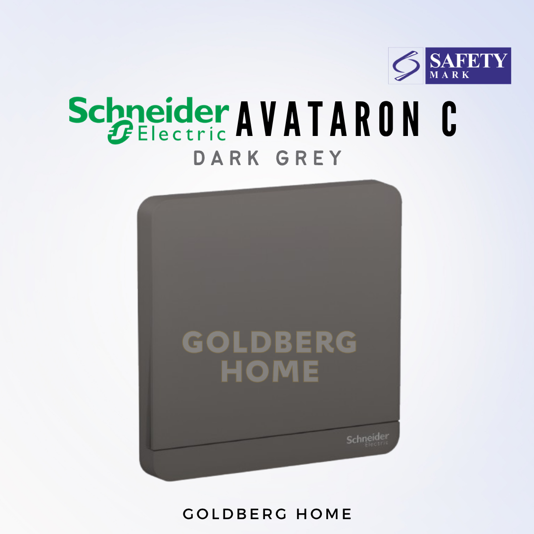 Schneider AvatarON intermediate switch in dark grey for modern SG interiors, from Goldberg Home.