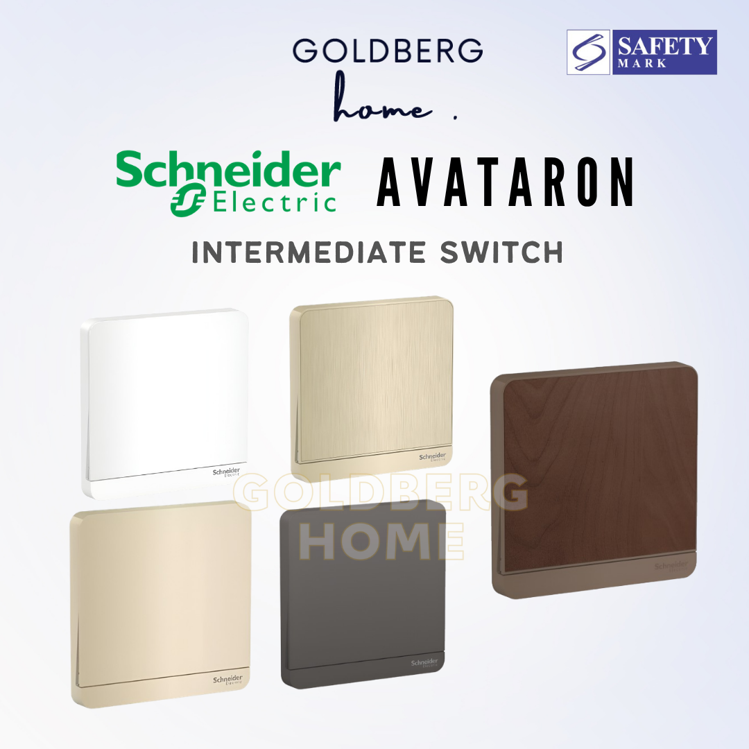 Schneider AvatarON intermediate switch collection for Singapore homes, at Goldberg Home.