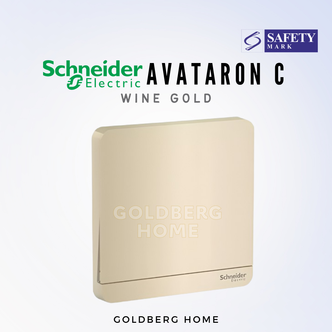 Schneider AvatarON intermediate switch in wine gold finish for Singapore homes, at Goldberg Home.