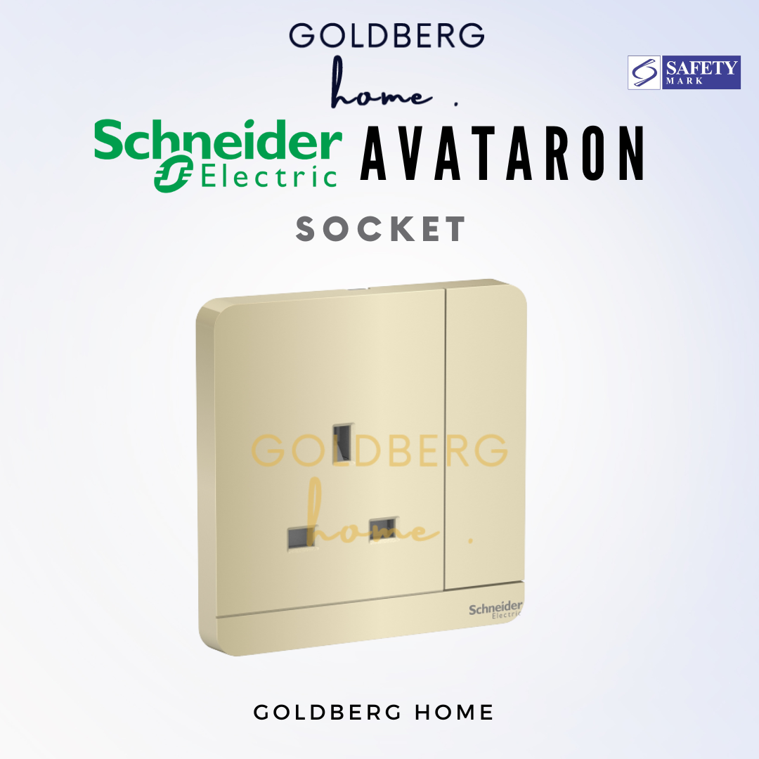 Schneider AvatarON switch sockets in luxurious wine gold finishes by Goldberg Home.