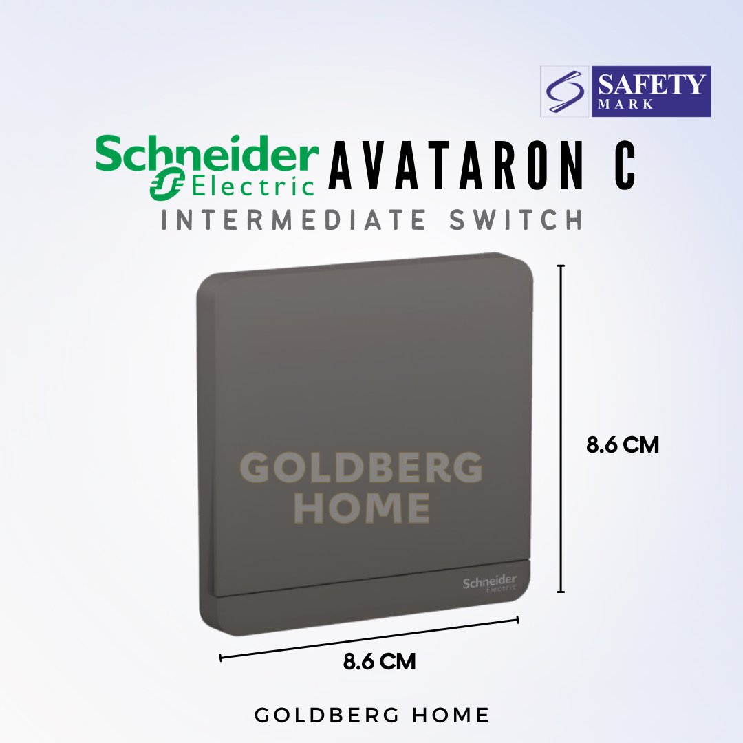 Technical dimensions and sizing specifications for Schneider AvatarON switch by Goldberg Home.