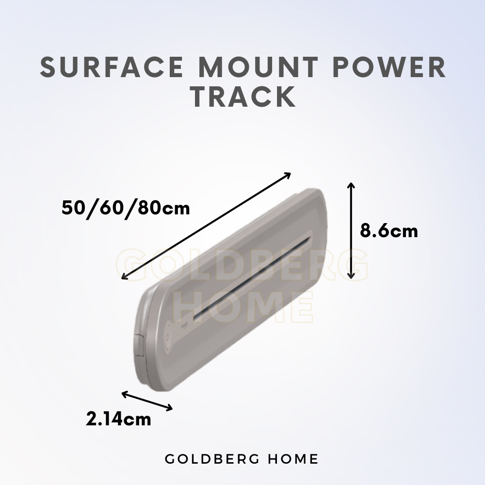 Detailed length and thickness measurements for Schneider Easy Series power tracks.
