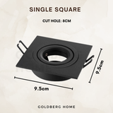 Goldberg Single Square rotatable surface-mount spotlight, architectural design for modern Singapore condo ceilings.