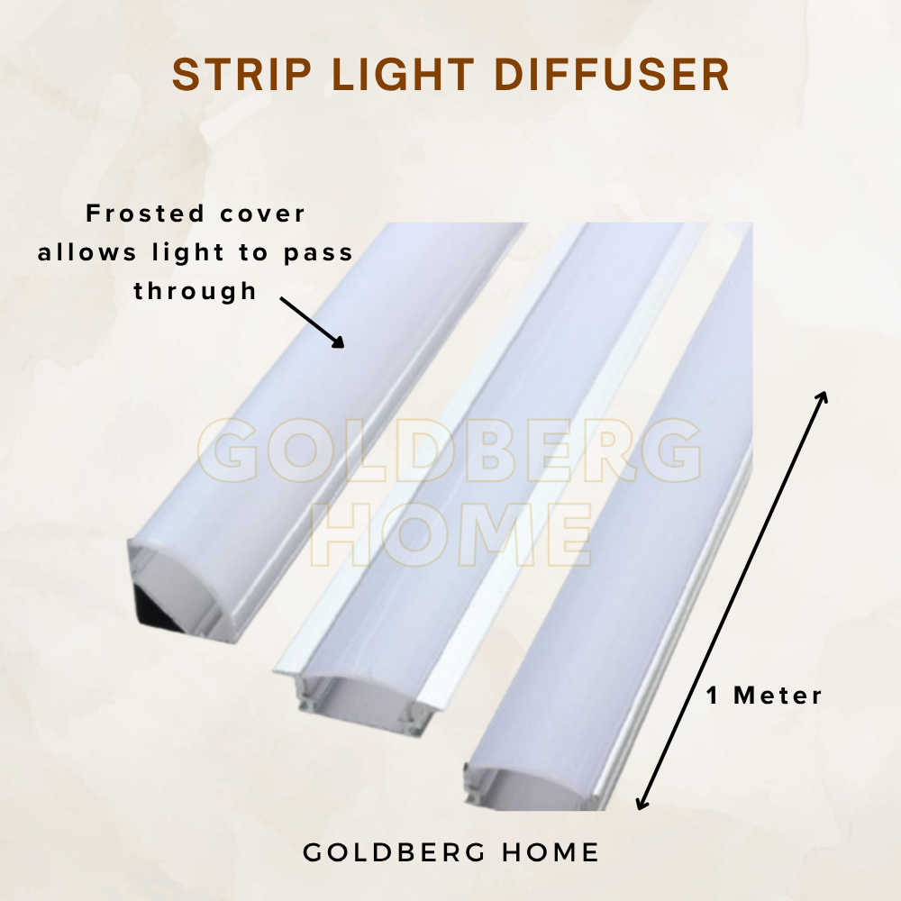 Technical 1-meter dimensions and sizing specs for LED [strip light diffusers](https://admin.shopify.com/store/goldberg-home/products/7857852612816) at Goldberg Home.