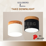 Goldberg Home Tako 6W Nordic downlight in Black and White with stylish real wood finish for premium SG interior design.