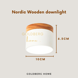 Size specifications and cutout measurements for Goldberg Tako 6W downlight, compatible with SG false ceilings.