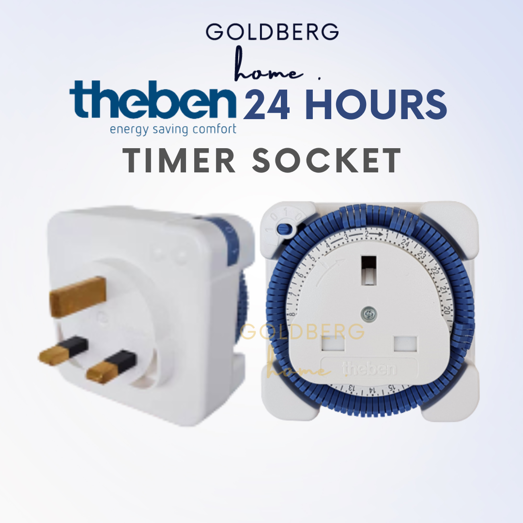 Theben 24-hour segment timer plug socket in white by Goldberg Home Singapore.