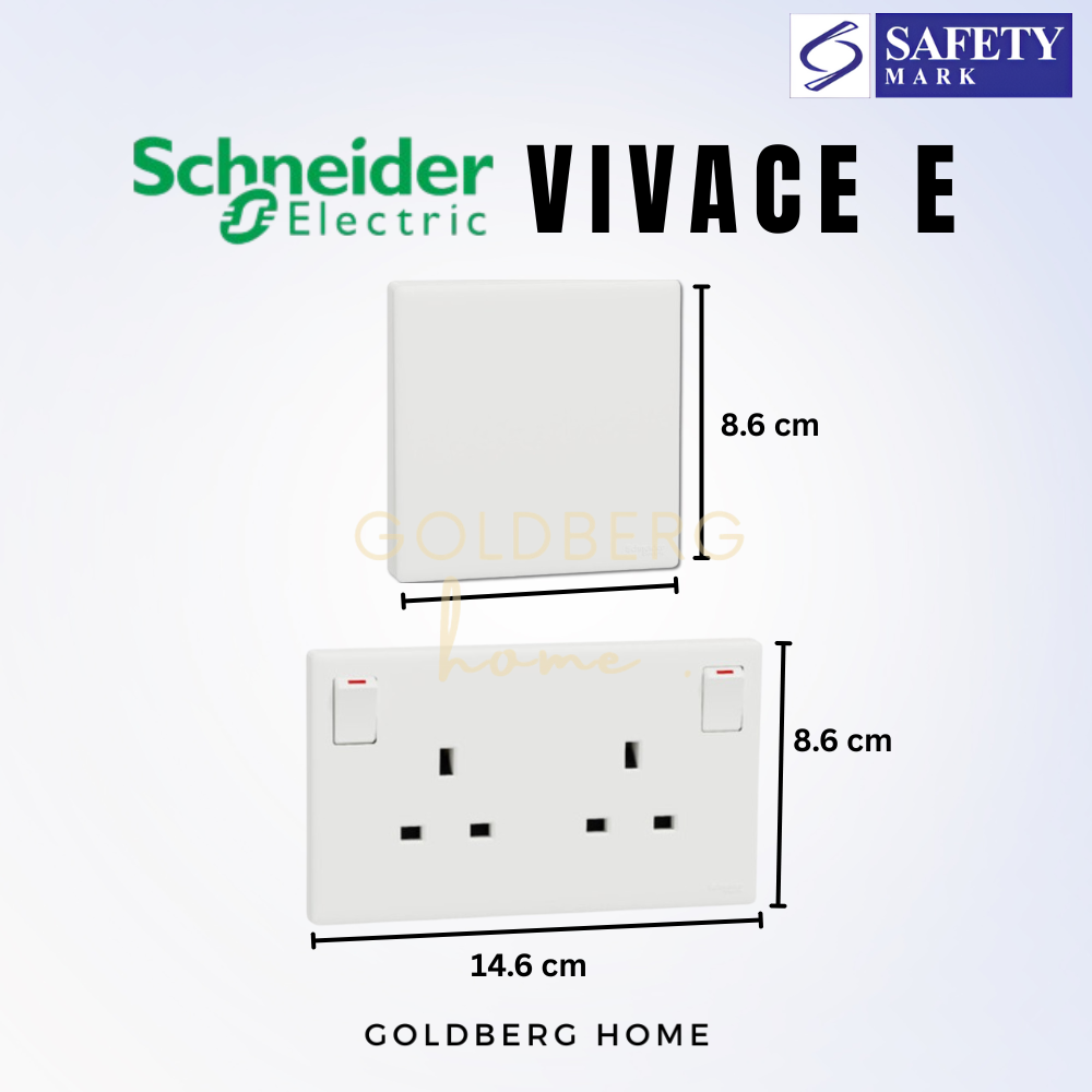 86mm x 86mm dimensions for Schneider Vivace switch, standard flush mount for SG BTO and Condo walls.